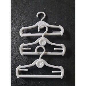 Vintage Barbie Doll Clothes Hangers Set of 3 Gray
